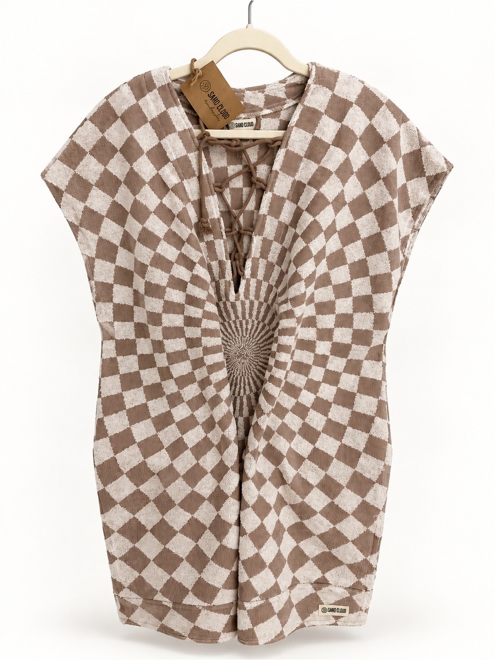 NWT Sand Cloud Checkster Organic Cotton Beach Cover Up One Size